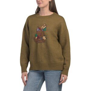 SUNDAY EDITION Moss Green Vegetable Crewneck